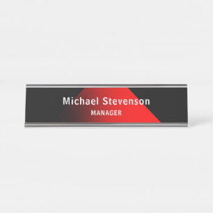 Red Black Customise Name & Title Profession Desk Name Plate