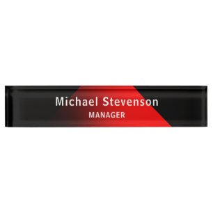 Red Black Customize Name & Title Profession Nameplate