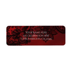 Red & Black Dark Elegance Goth Wedding Invitation