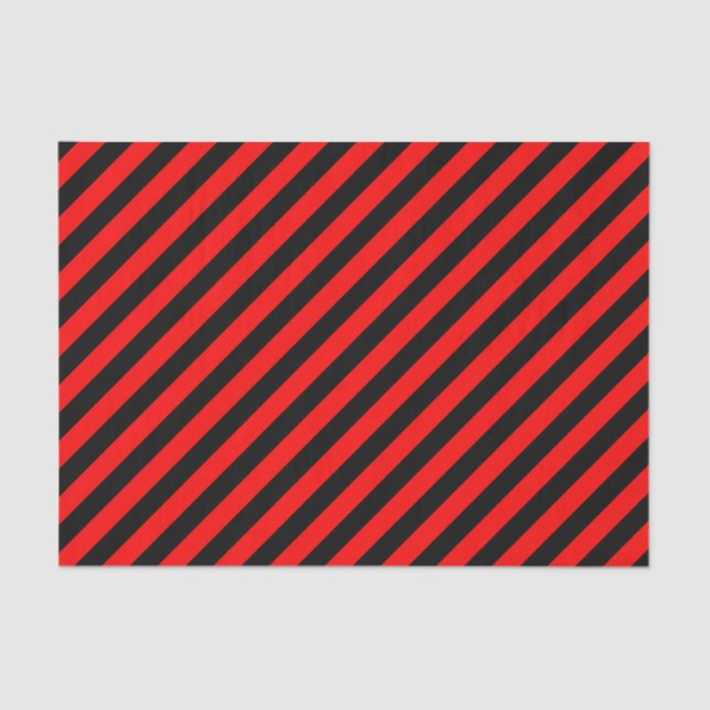 Red/Black Diagonal Stripes Tissue Paper (Front)