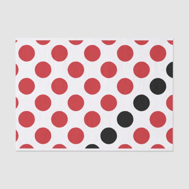 Red & Black Dots Pattern + your background Tissue Paper (Front)