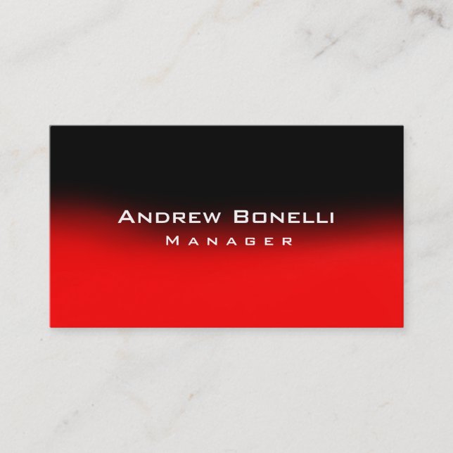 Red Black Elegant Professional Business Card (Front)