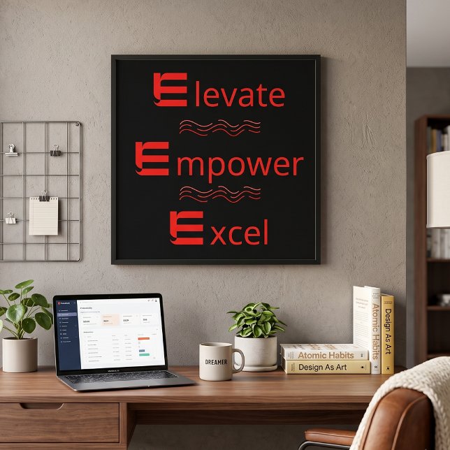 Red & Black Elevate Empower Excel Motivational Poster (Creator Uploaded)