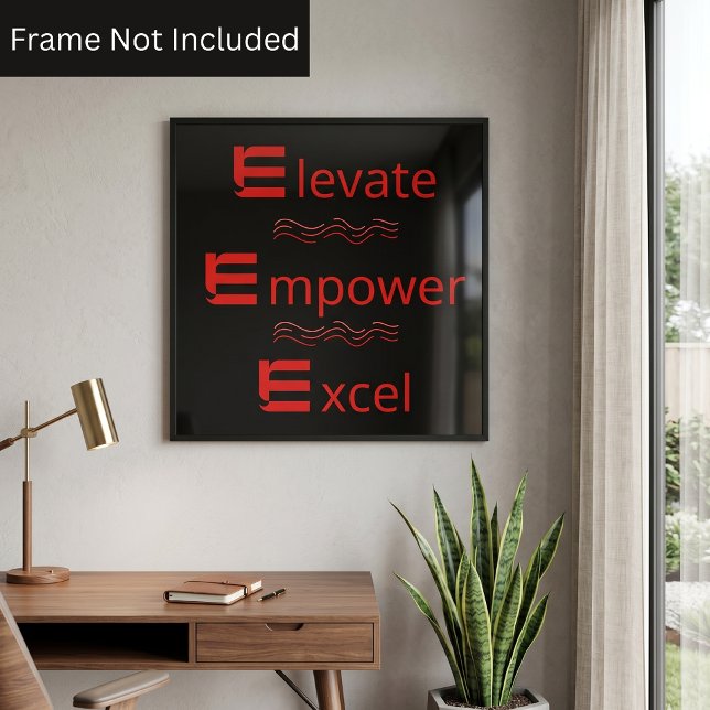 Red & Black Elevate Empower Excel Motivational Poster (Creator Uploaded)