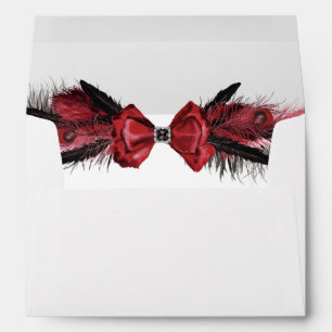 Red & Black Feather Envelope