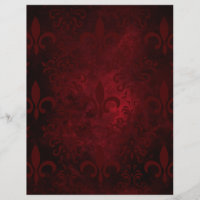 Red & Black Fleur de Lis Patterned Paper