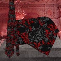 Red & Black Floral Damask Gothic Wedding