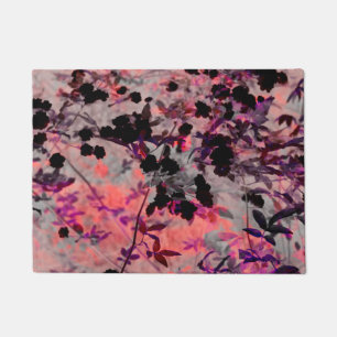Red black flower pattern design graphic art doormat