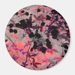Red black flower pattern design graphic art magnet