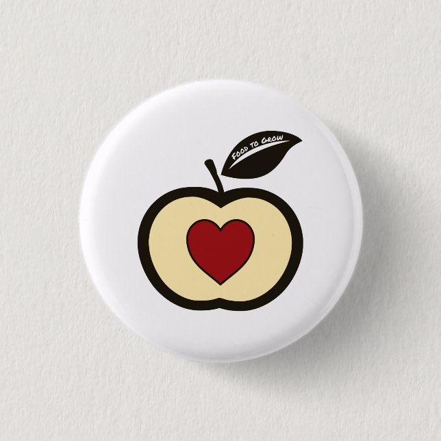 Red & Black Food to Grow Logo 3 Cm Round Badge (Front)