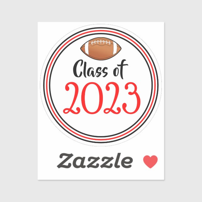 Red & Black Football Class Year Graduation (Sheet)