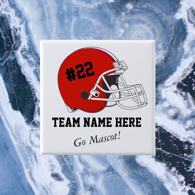 Red Black Football Helmet•Custom 15 Cm Square Badge (Creator Uploaded)