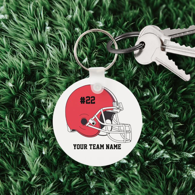 Red Black Football Helmet•Custom Key Ring (Creator Uploaded)