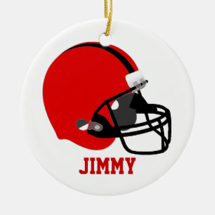 Red & Black Football Helmet Ornament
