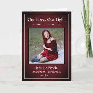 Red Black Funeral Obituary Service Folded Program Programme