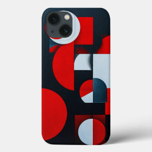 🔺 Red & Black Geometric Energy ⚫ Bold Abstract  iPhone 13 Case
