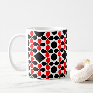 Red Black Geometric Pattern Coffee Mug