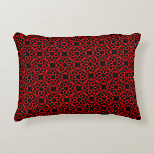 Red Black Geometric Seamless Pattern Decorative Cushion