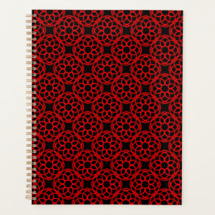 Red Black Geometric Seamless Pattern Planner