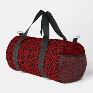 Red Black Geometric Seamless Pattern Small Duffle Bag