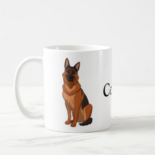 Red & Black German Shepherd GSD Coffee Mug