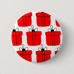 red black gift box design christmas  coffee mug 6 cm round badge