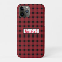 Red Black Gingham Personalised 