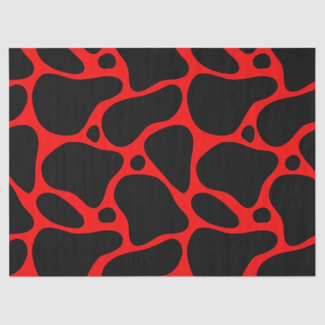 Red & Black Giraffe Pattern Tissue Paper (Front)