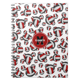 red black girls volleyball team colours personalis notebook