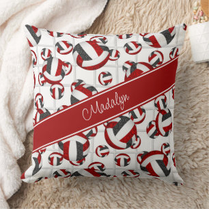 red black girly team colours volleyballs net accen cushion