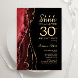 Red Black Gold Agate Surprise 30th Birthday Invitation<br><div class="desc">Red,  black and gold agate surprise 30th birthday party invitation. Elegant modern design featuring watercolor agate marble geode background,  faux glitter gold and typography script font. Trendy invite card perfect for a stylish women's bday celebration. Printed Zazzle invitations or instant download digital printable template.</div>