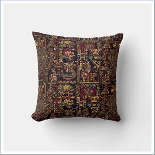 Red Black & Gold Aztec Inspired Design Cushion