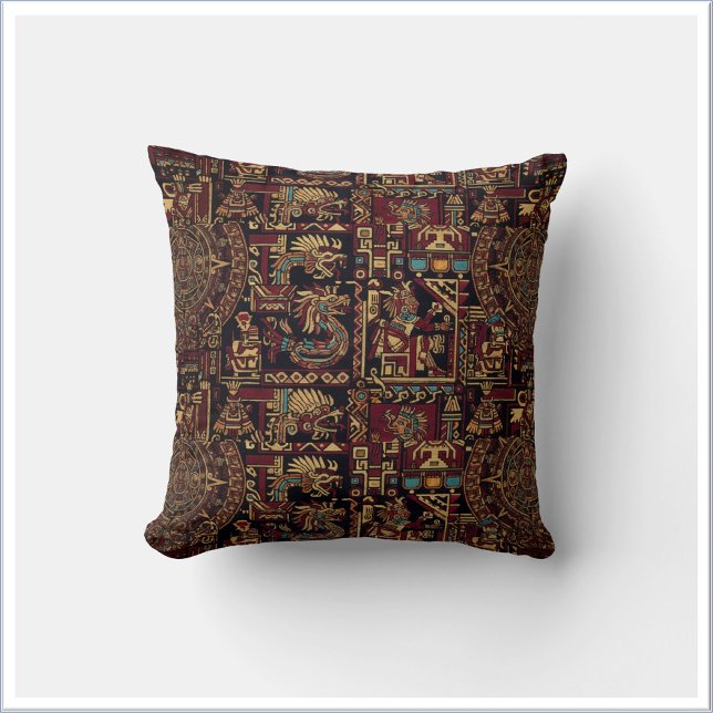 Red Black & Gold Aztec Inspired Design Cushion (Creator Uploaded)
