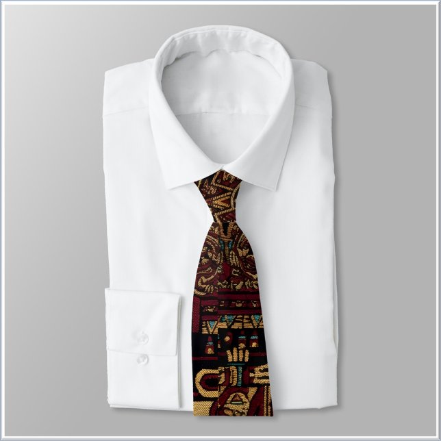 Red Black & Gold Aztec Inspired Design Tie (Creator Uploaded)