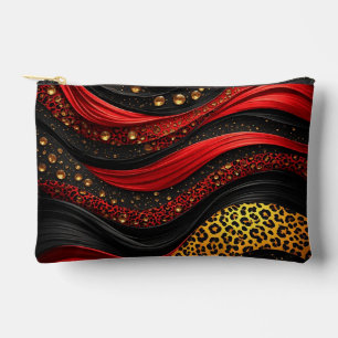 Red Black Gold Flowing Abstract Dramatic Decor Accessory Pouch