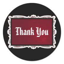 Red & Black Goth Wedding Thank You Stickers