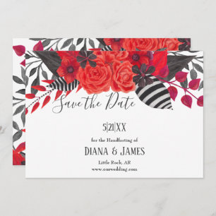 Red & Black Gothic Glam Save the Date