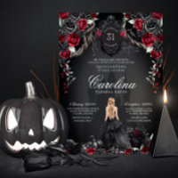 Red & Black Gothic Haunted Spooky Quinceanera