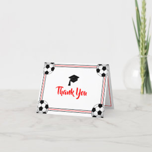 Red & Black Graduation Thank You Card