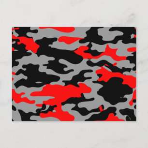 RED, BLACK & GRAY CAMO POSTCARD