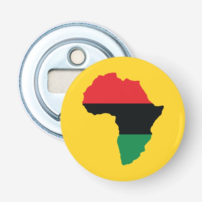 Red, Black & Green Africa Flag Bottle Opener (Front)