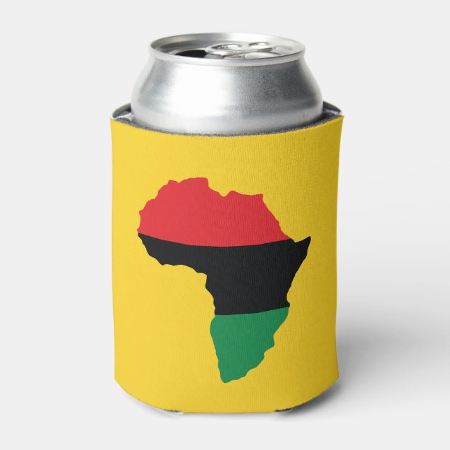 Red, Black & Green Africa Flag Can Cooler (Can Front)