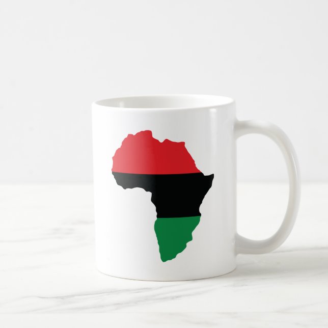 Red, Black & Green Africa Flag Coffee Mug (Right)