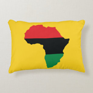 Red, Black & Green Africa Flag Decorative Cushion
