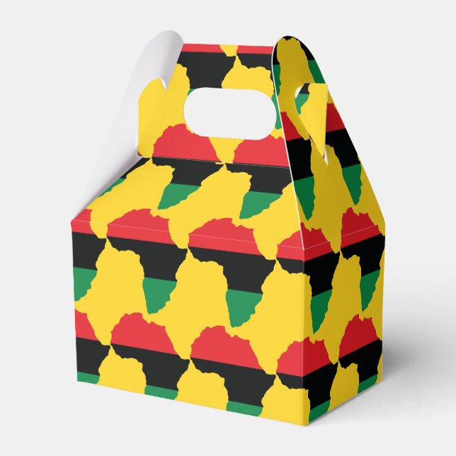 Red, Black & Green Africa Flag Favour Box (Front Side)