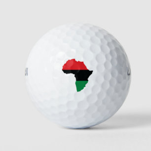Red, Black & Green Africa Flag Golf Balls