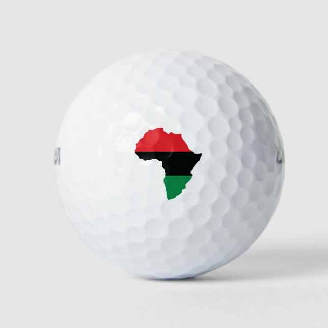 Red, Black & Green Africa Flag Golf Balls (Front)