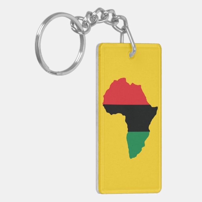 Red, Black & Green Africa Flag Key Ring (Front Left)
