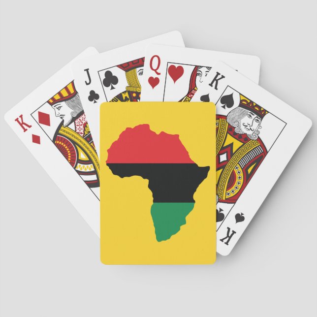 Red, Black & Green Africa Flag Playing Cards (Back)