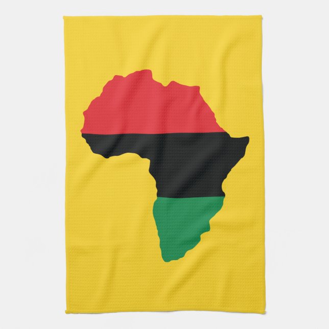 Red, Black & Green Africa Flag Tea Towel (Vertical)